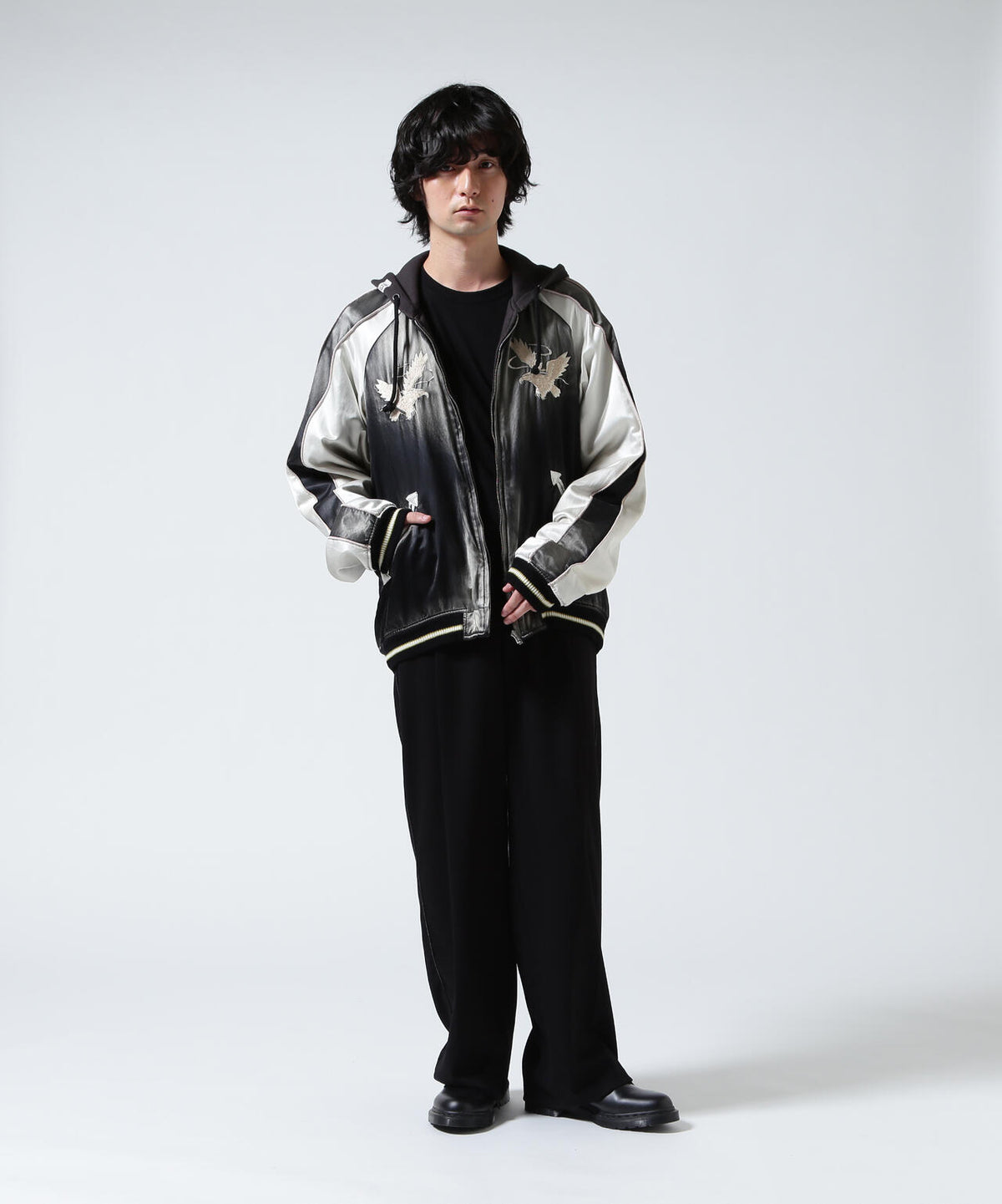 Maison MIHARAYASUHIRO/Reversible Hoodie Layered Souvenir Jacket