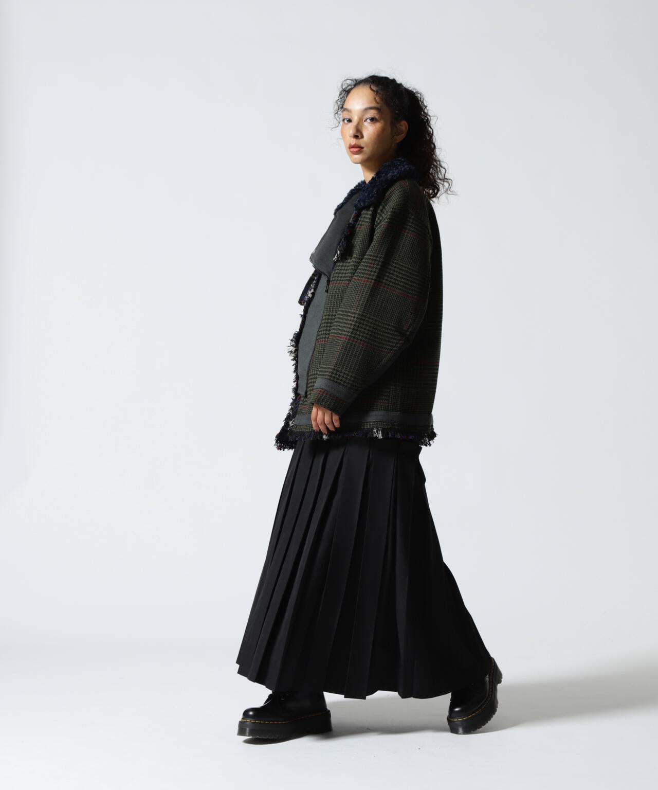 AULA AILA/アウラアイラ/別注チェックコンビネーションブルゾン