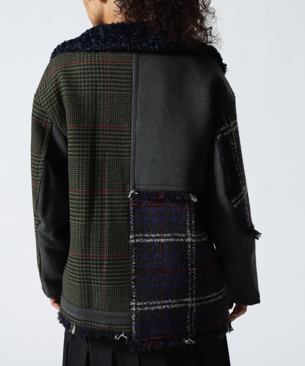 AULA AILA/アウラアイラ/別注チェックコンビネーションブルゾン