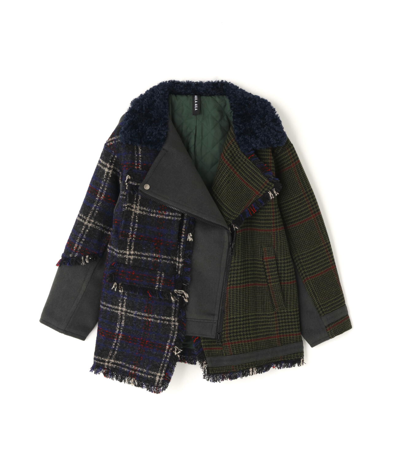 AULA AILA/アウラアイラ/別注チェックコンビネーションブルゾン