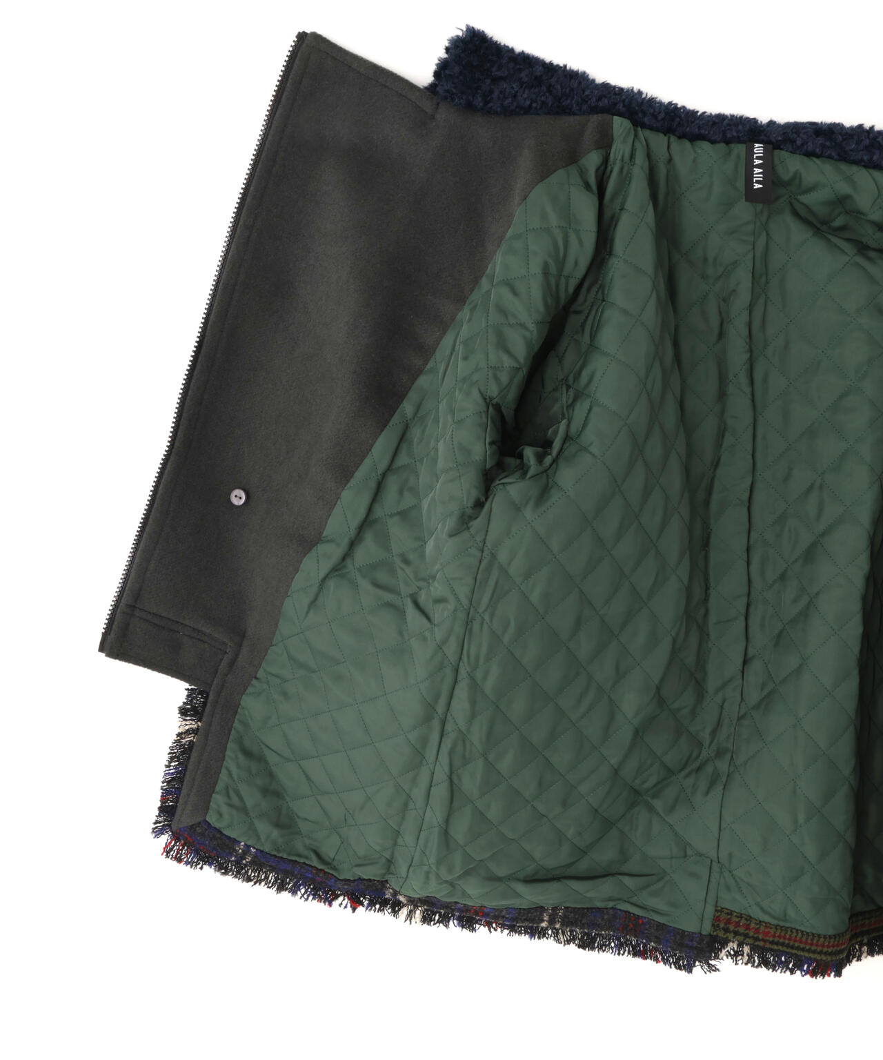 AULA AILA/アウラアイラ/別注チェックコンビネーションブルゾン