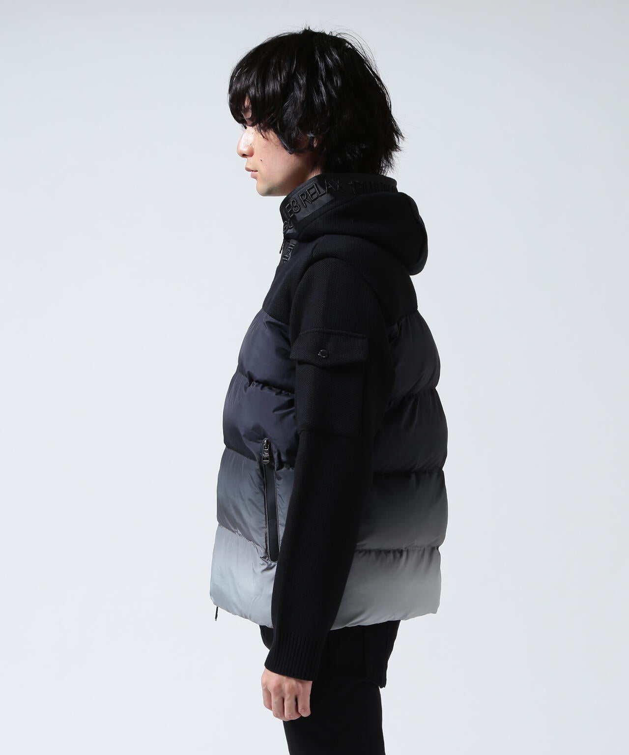 1PIU1UGUALE3 RELAX/ウノピゥ ウノ ウグァーレ トレ リラックス/グラデーションニットコンビパデッドジャケット