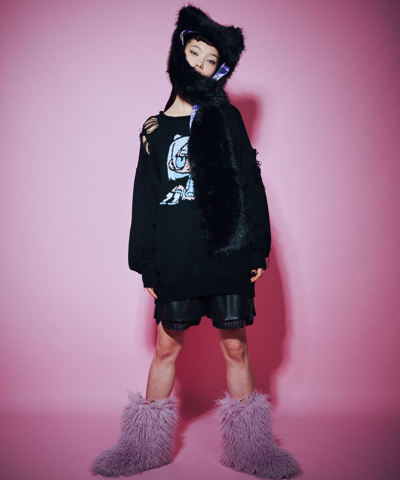 ANNA SUI NYC/アナ スイ エヌワイシー/『×寺田てら』TERAキャットファーマフラー