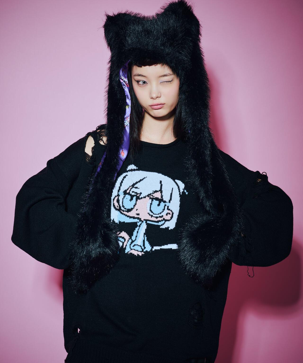 ANNA SUI NYC/アナ スイ エヌワイシー/『×寺田てら』TERAキャットファーマフラー