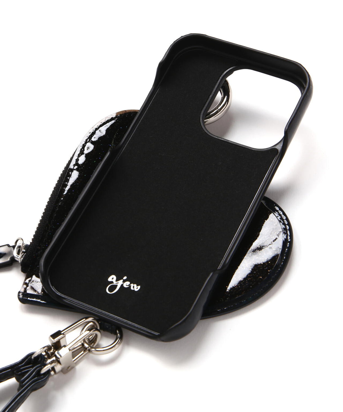 ajew/エジュー/PVC HEART PLANET POCKET CASE/i Phone16_16Pro