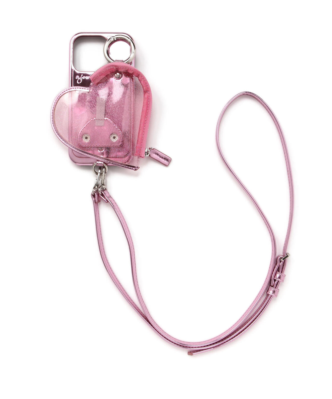 ajew/エジュー/PVC HEART PLANET POCKET CASE/i Phone16_16Pro