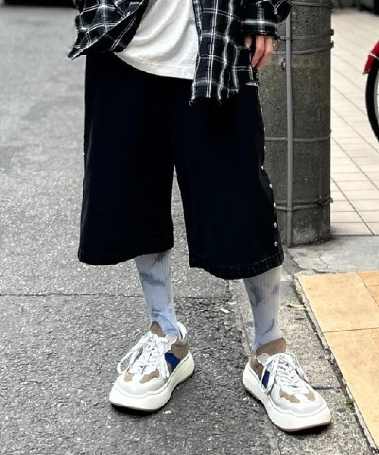 AFB/エーエフビー/STUDDED WIDE SHORTS