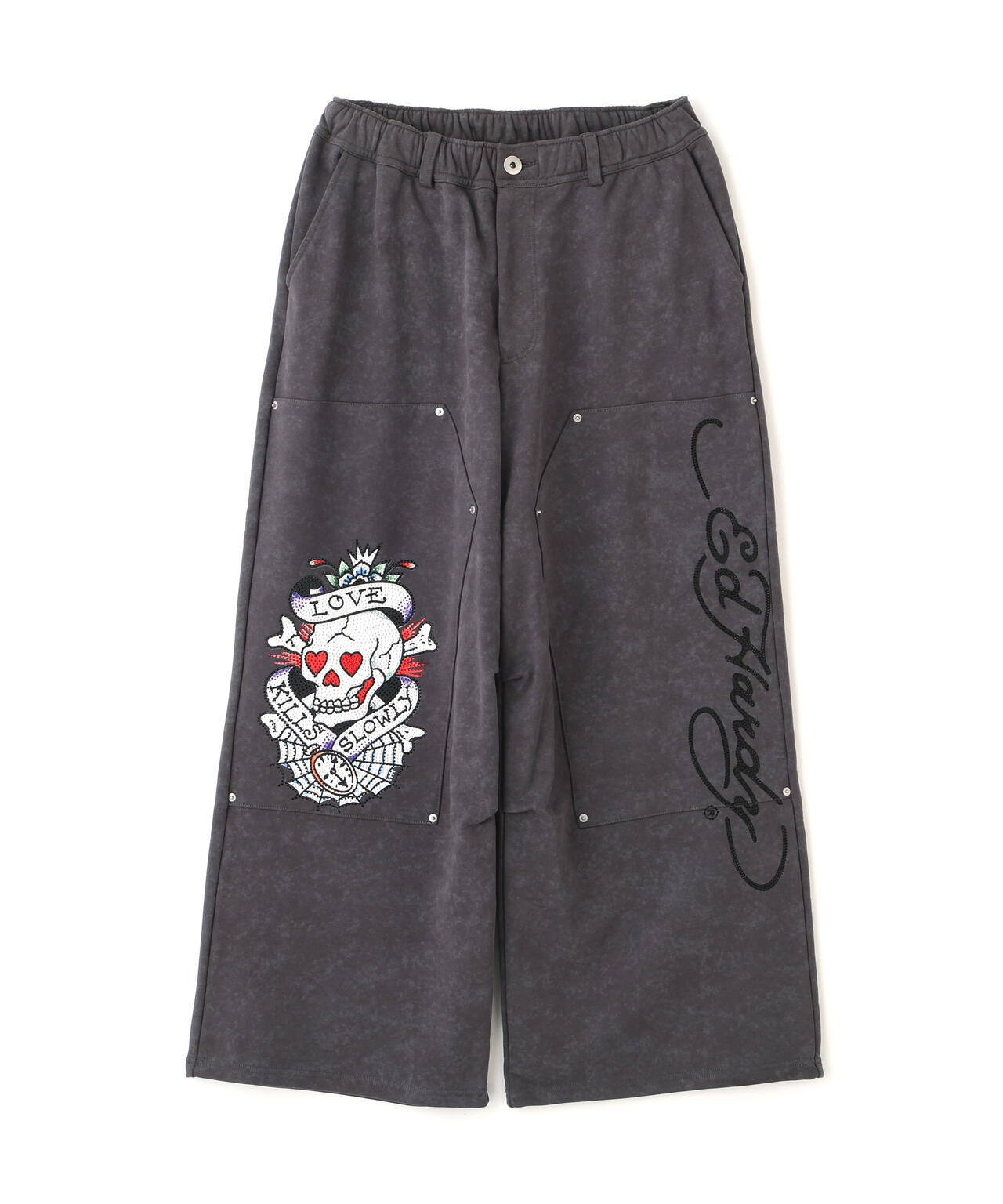 FR(13)NDS × Ed Hardy/フレンズ × エド・ハーディ/コラボ ダブルニースウェットパンツ