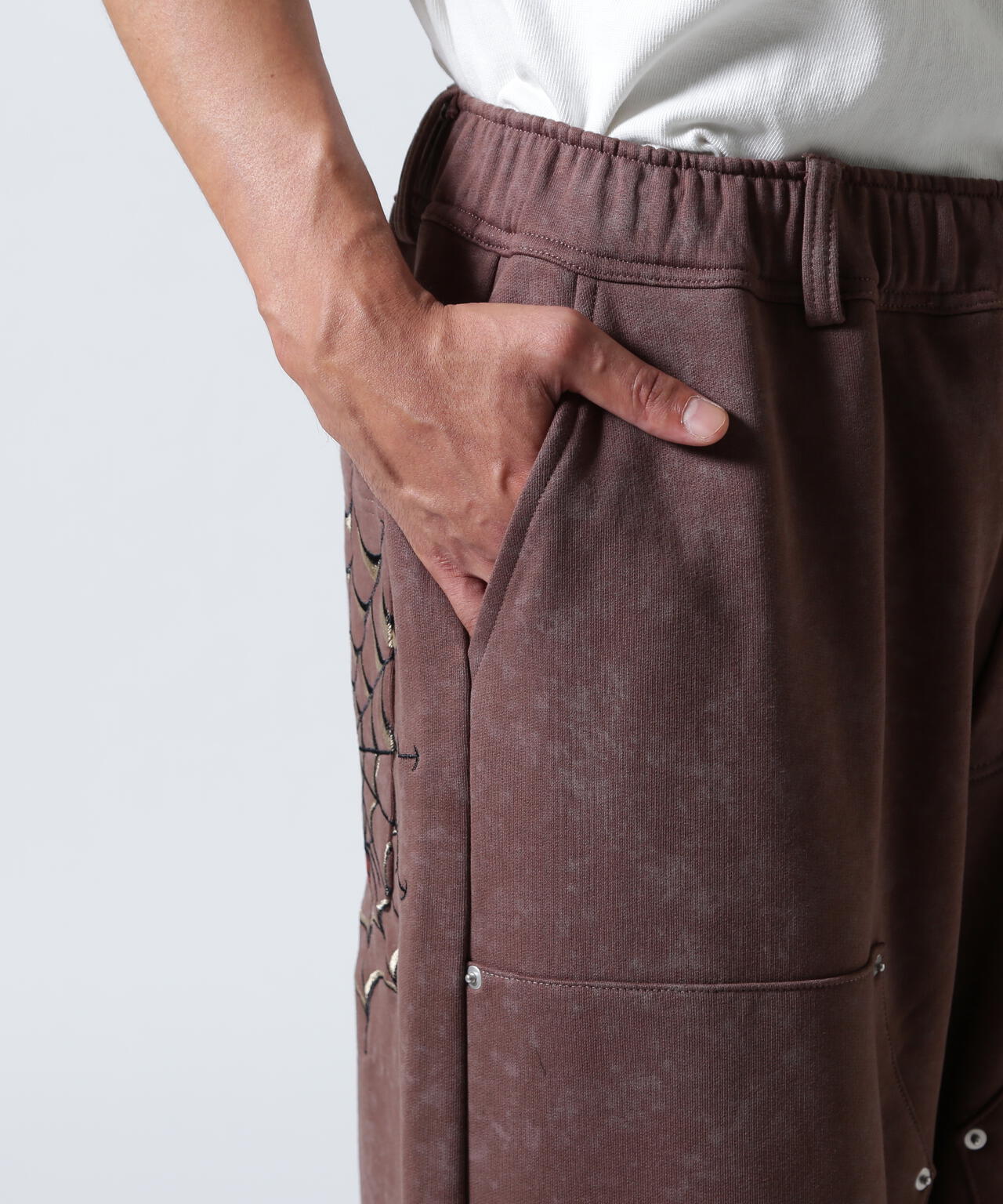 FR(13)NDS × Ed Hardy/フレンズ × エド・ハーディ/コラボ ダブルニースウェットパンツ