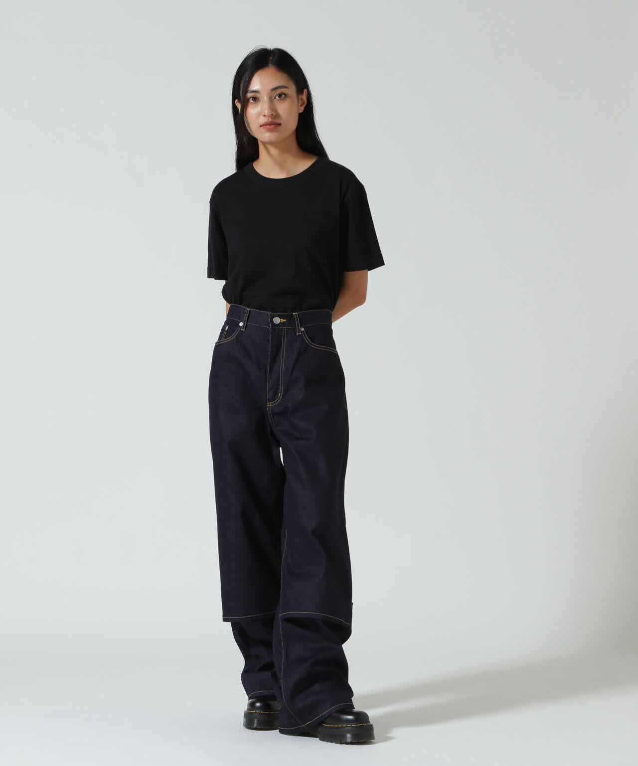 beautiful people/ビューティフルピープル/selvedge denim flip hem pants
