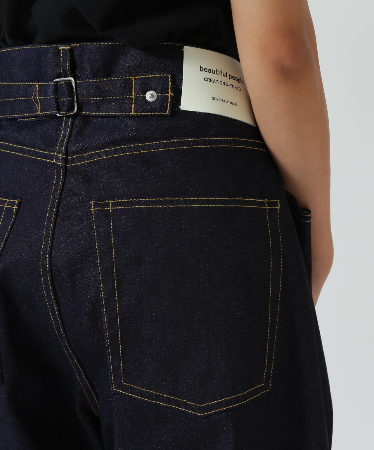 beautiful people/ビューティフルピープル/selvedge denim flip hem pants