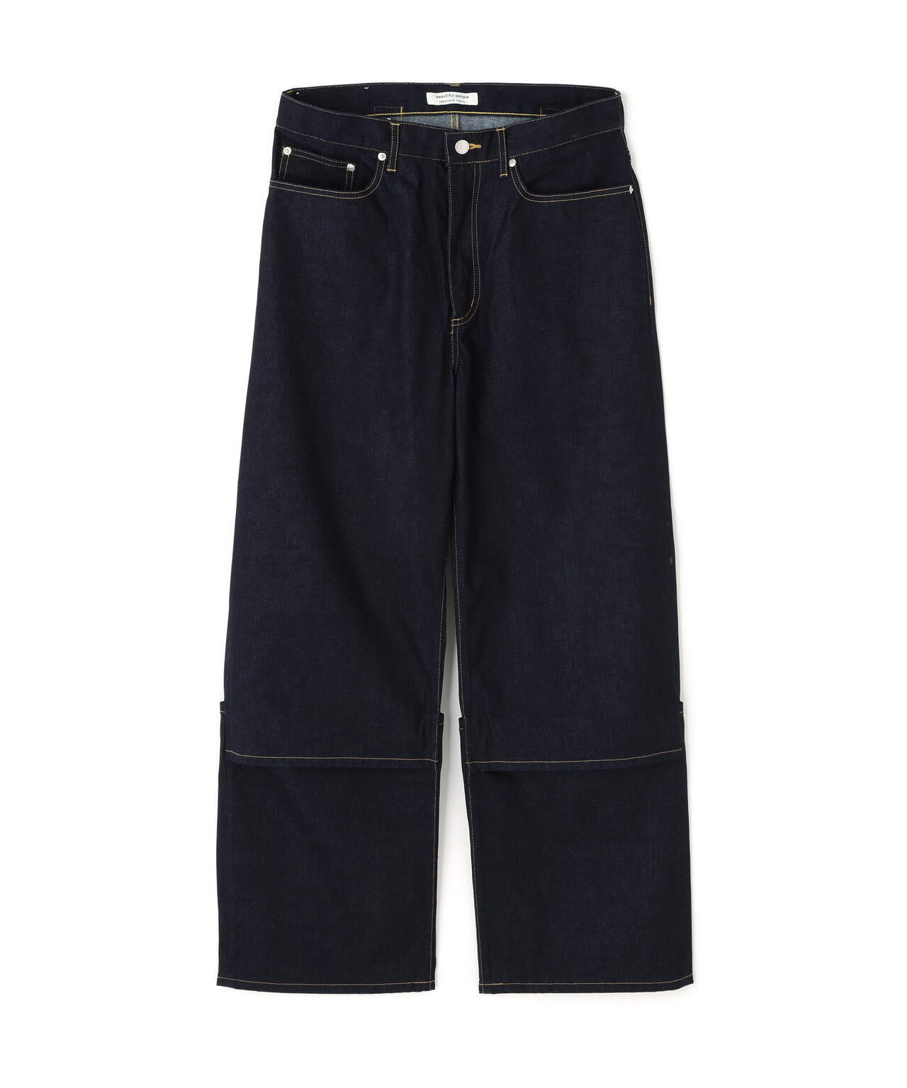 beautiful people/ビューティフルピープル/selvedge denim flip hem pants