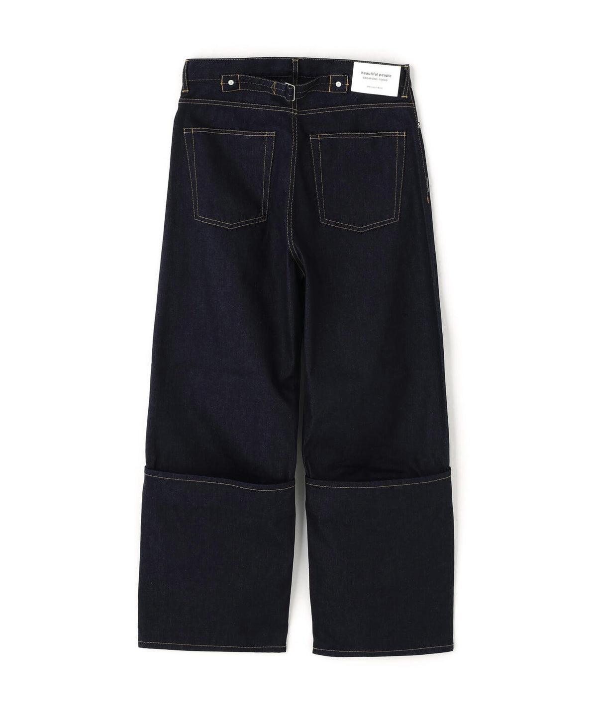 beautiful people/ビューティフルピープル/selvedge denim flip hem pants