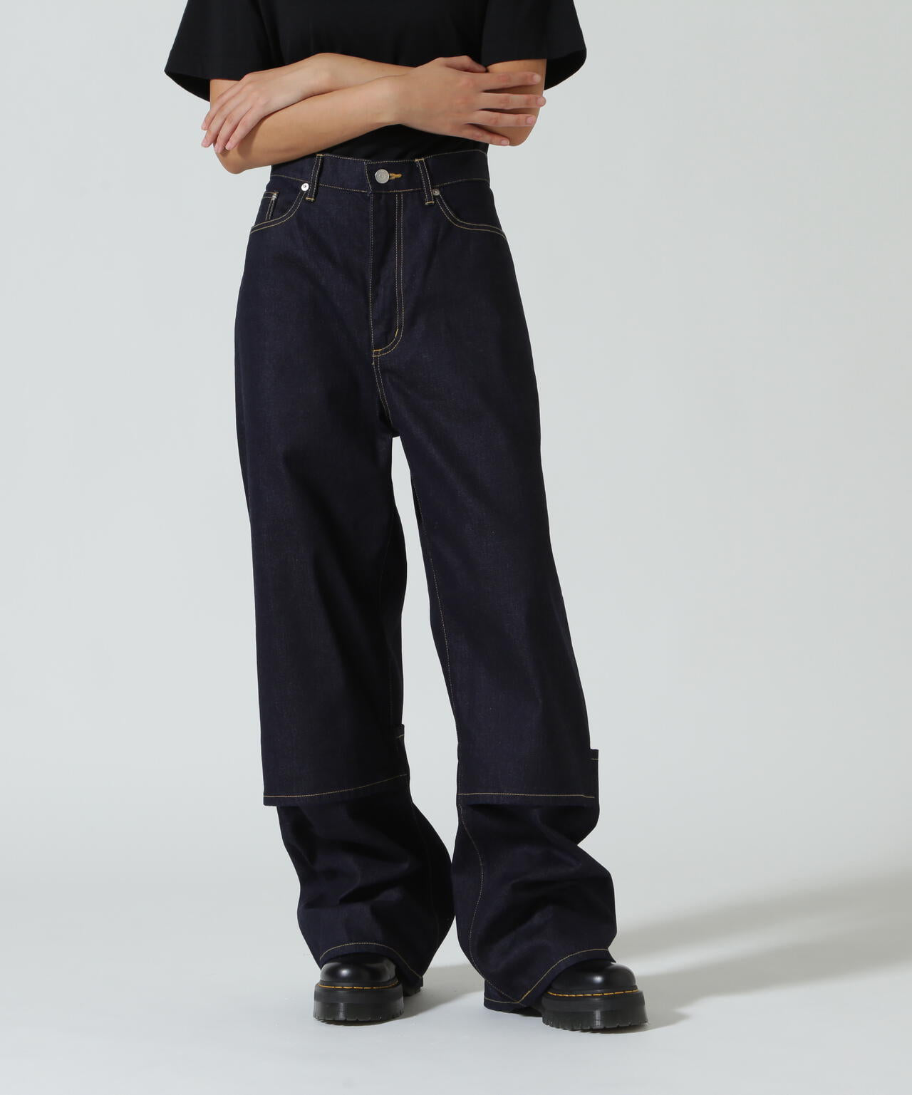 beautiful people/ビューティフルピープル/selvedge denim flip hem pants