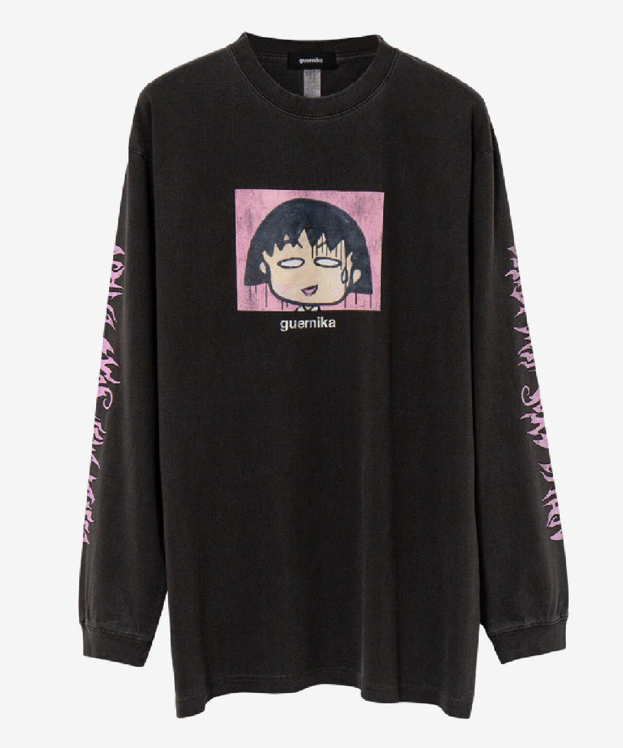 guernika×ちびまる子ちゃん/Drooping Maruko Vintag Style Long Sleeve Tshirt