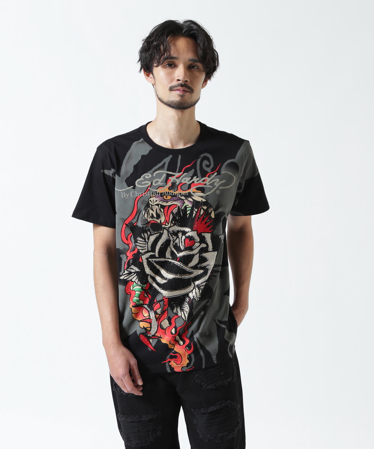 Ed Hardy/エド ハーディー/ECST SS TEE_ROSE