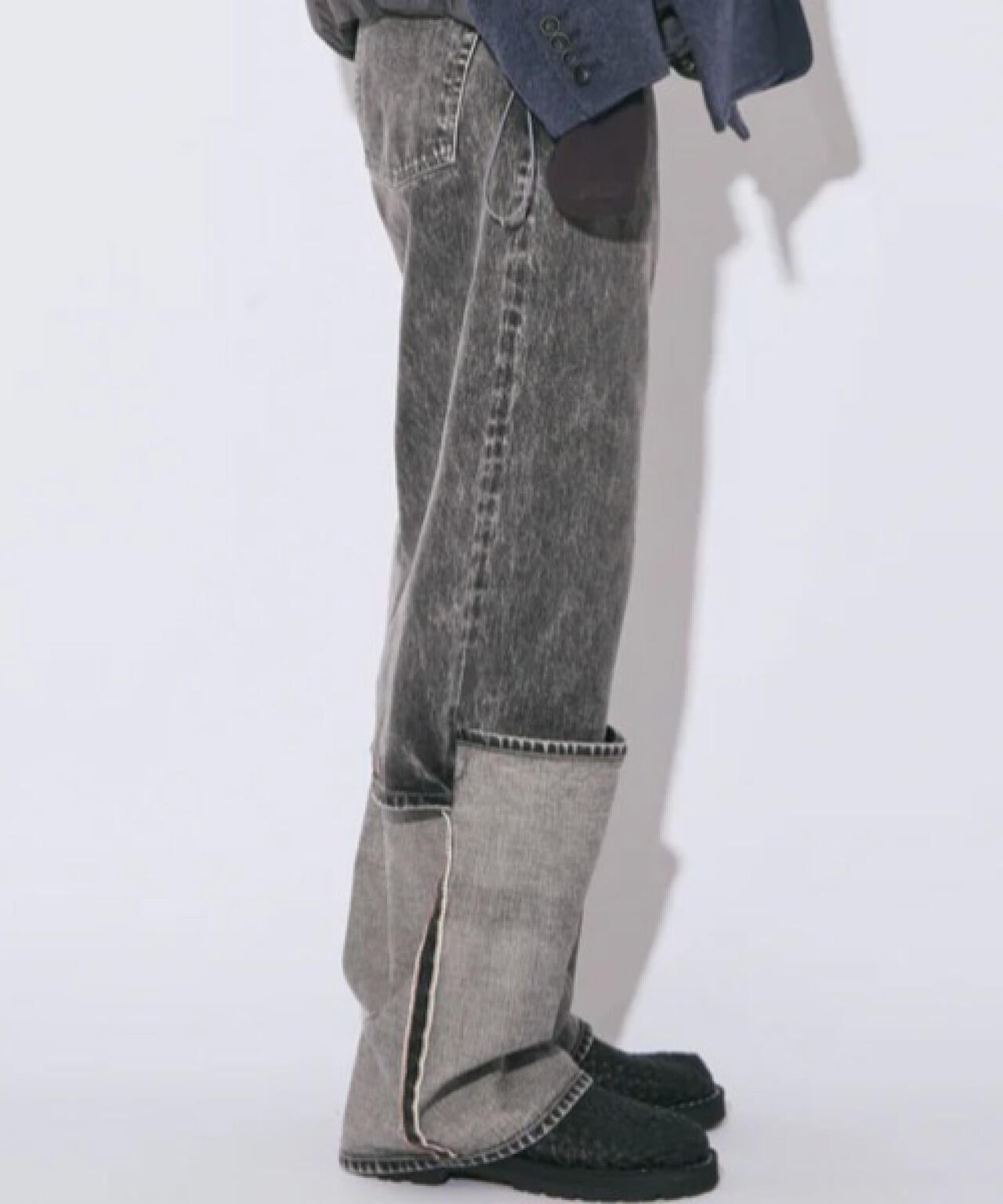 beautiful peopl/ビューティフルピープル/selvedge denim flip hem pants