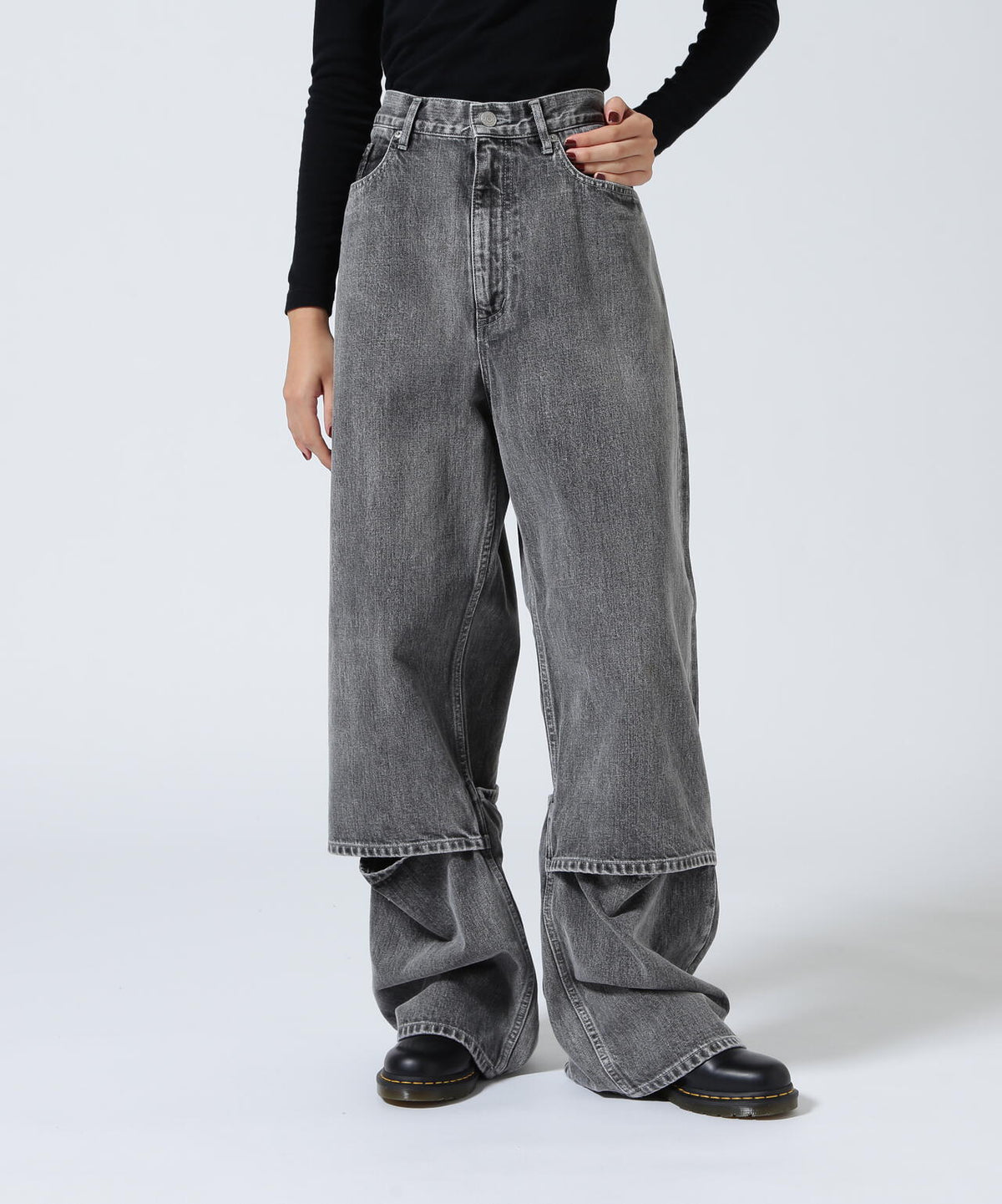 beautiful peopl/ビューティフルピープル/selvedge denim flip hem pants