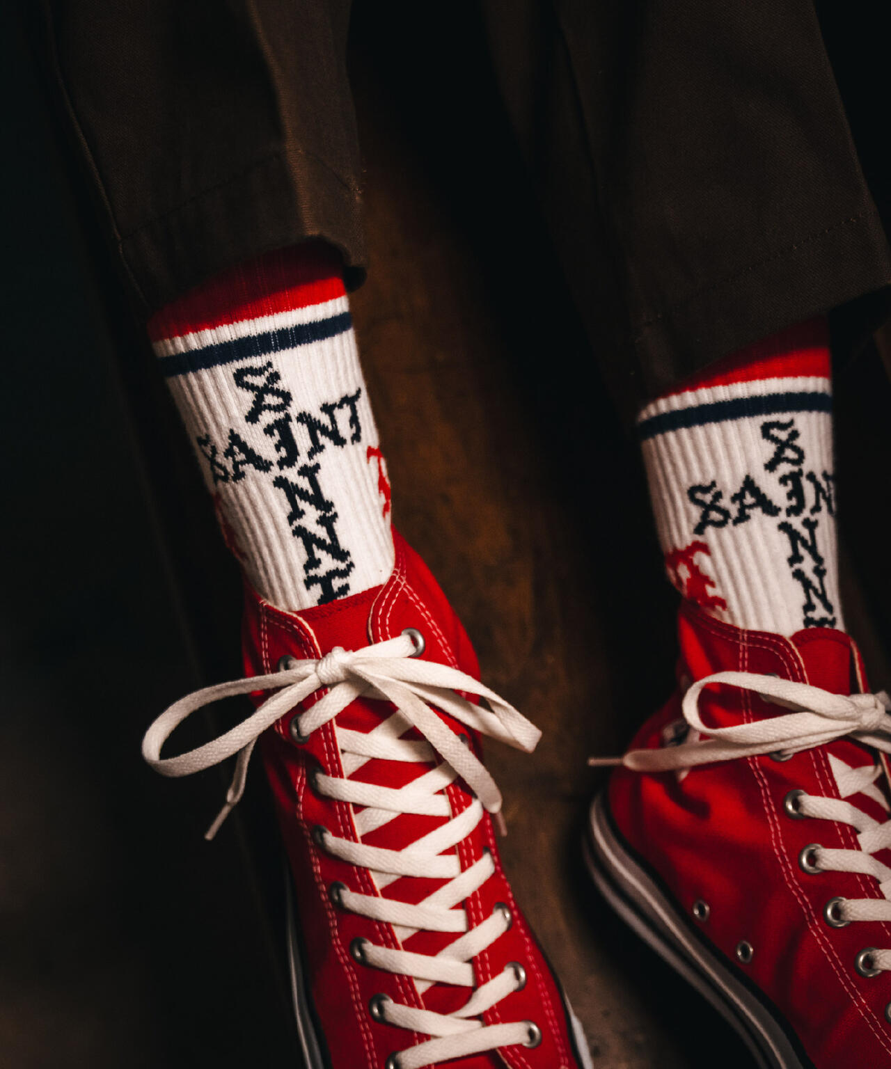 SAINT MICHAEL/セントマイケル/SOCKS/SINNER/WHITE+RED