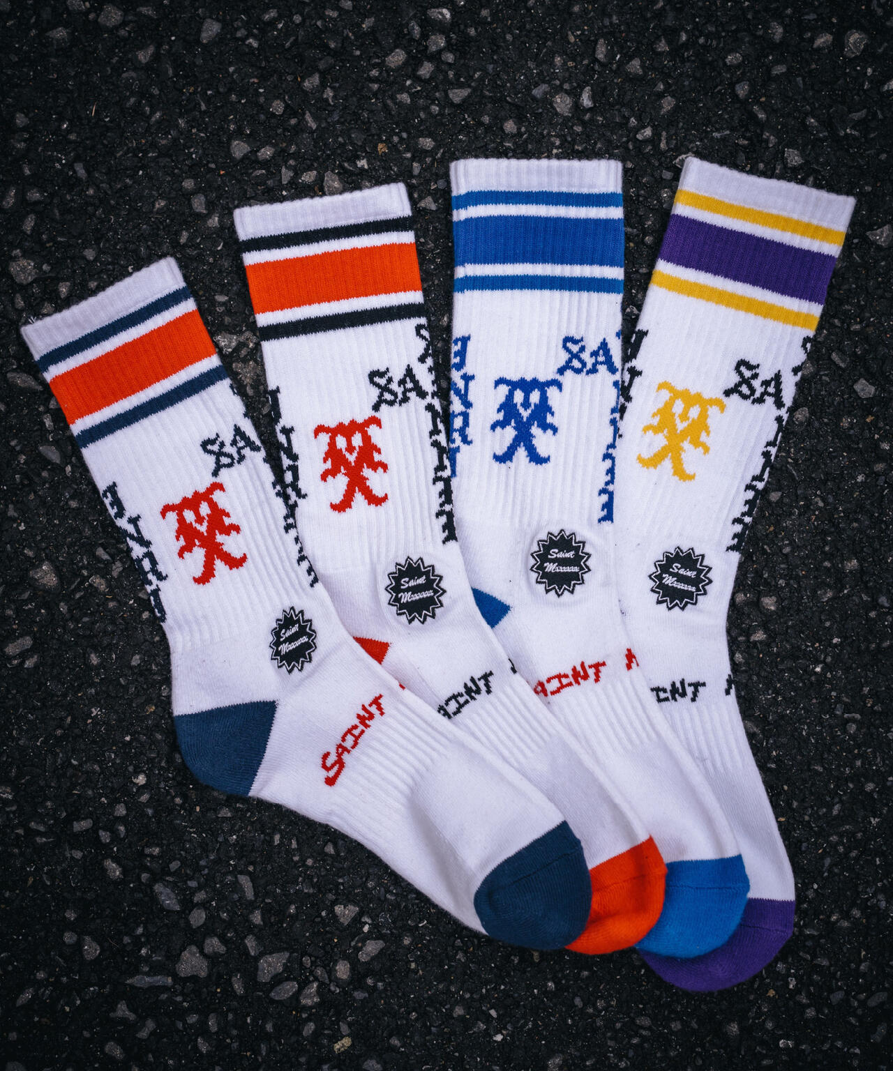 SAINT MICHAEL/セントマイケル/SOCKS/SINNER/WHITE+PURPLE