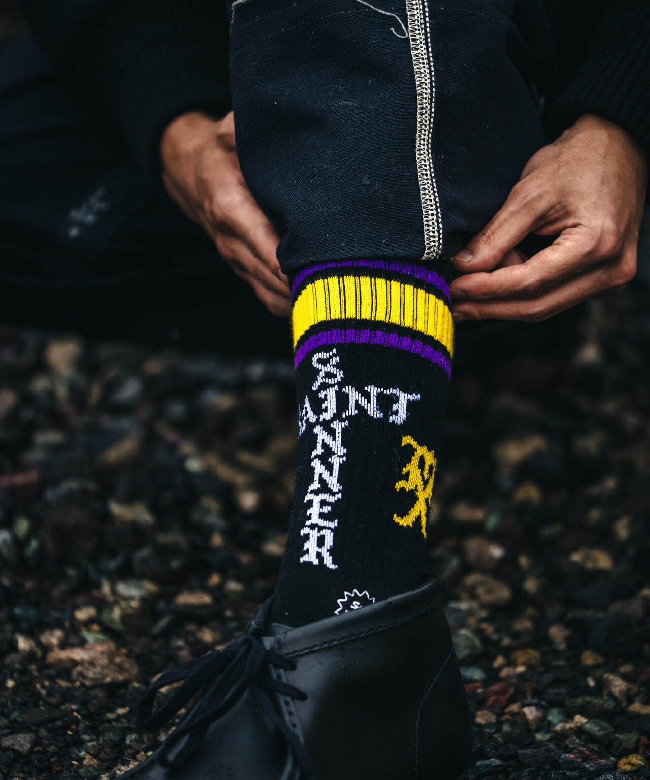 SAINT MICHAEL/セントマイケル/SOCKS/SINNER/BLACK+PURPLE