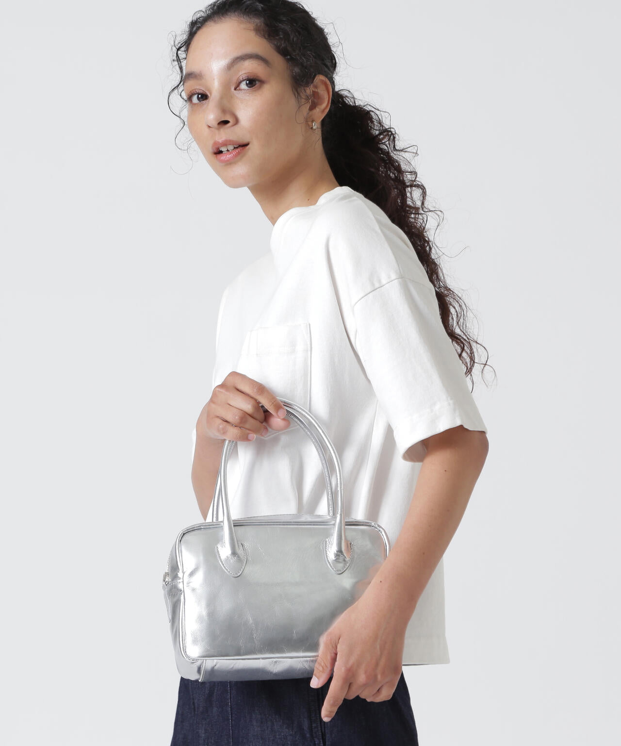 POMTATA/ポンタタ/VNT SQUARE BOSTON BAG