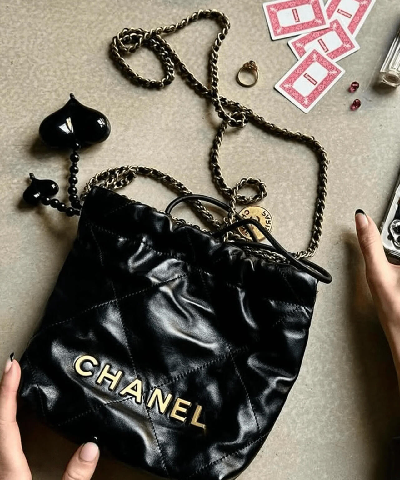 String Ting/Big Love Obsidian Shorty Bag Charm