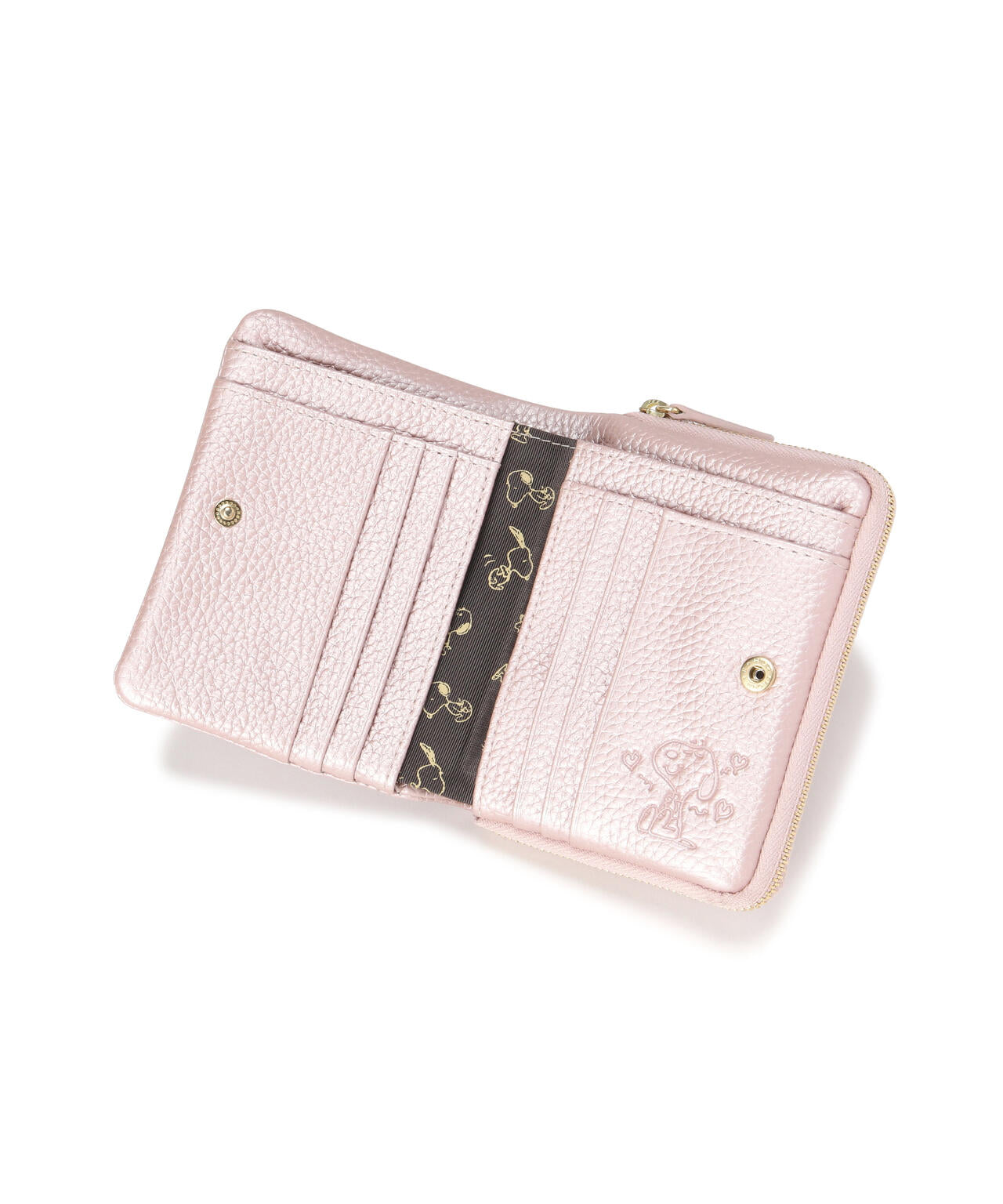 SNOOPY LEATHER COLLECTION/スヌーピーレザーコレクション/かるふわシリーズ 二つ折れ財布