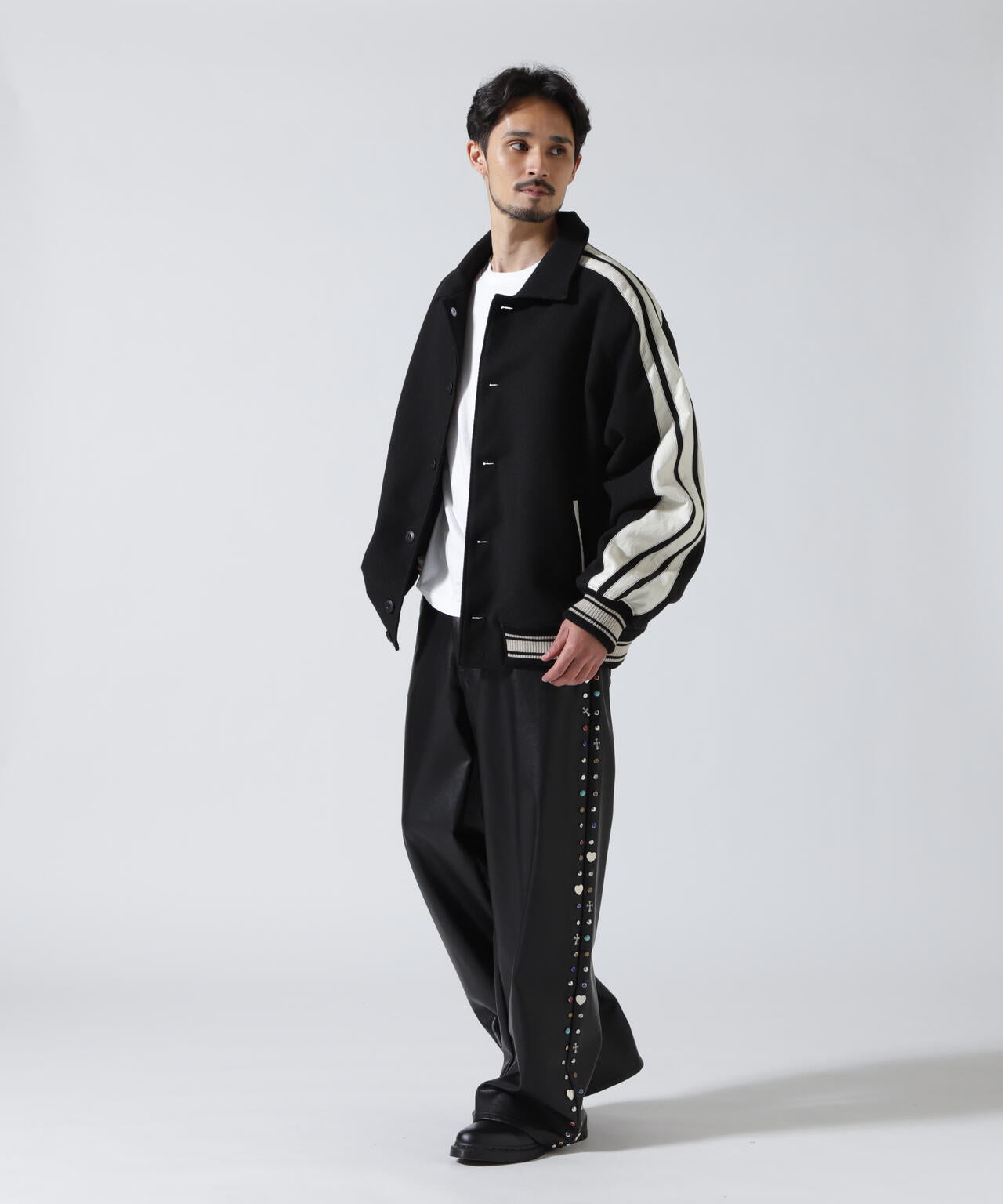 Bloomyard/ブルームヤード/Fake LeatherSide Studs Pants