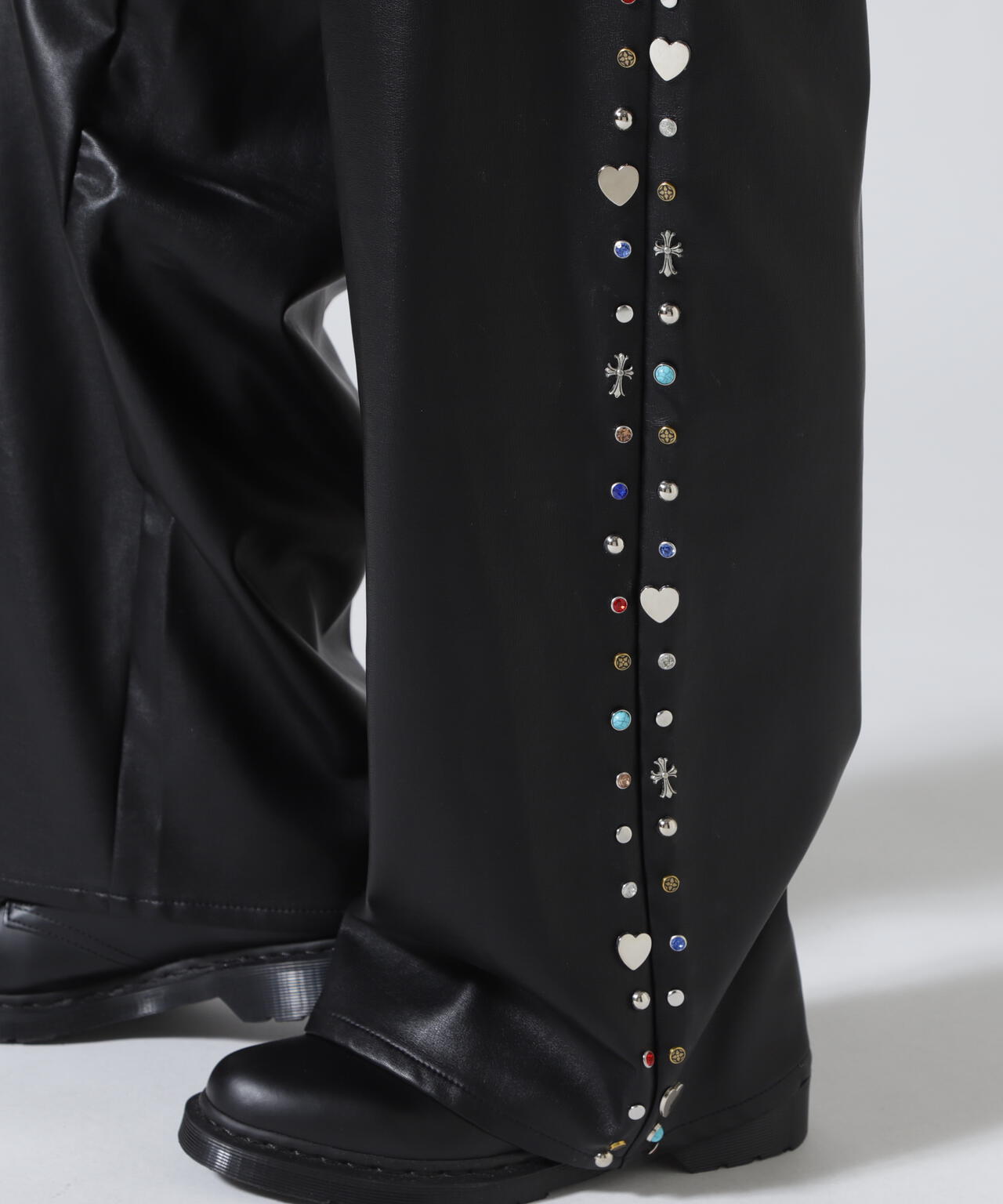 Bloomyard/ブルームヤード/Fake LeatherSide Studs Pants