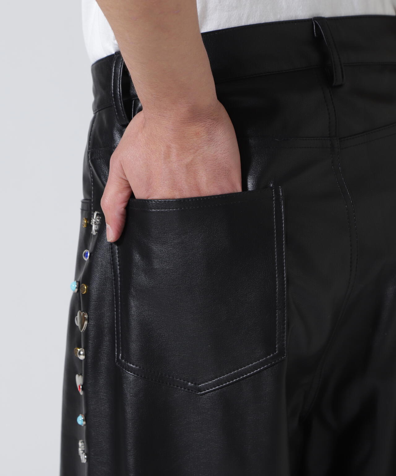 Bloomyard/ブルームヤード/Fake LeatherSide Studs Pants