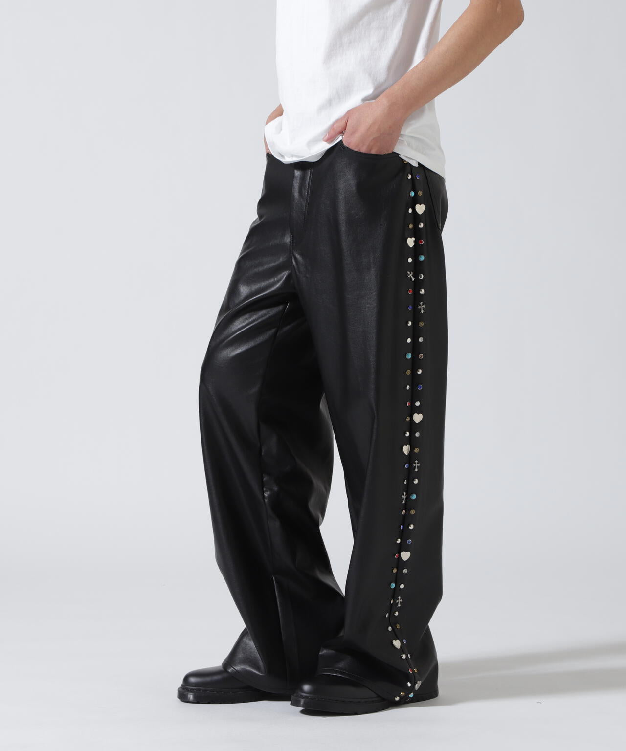 Bloomyard/ブルームヤード/Fake LeatherSide Studs Pants