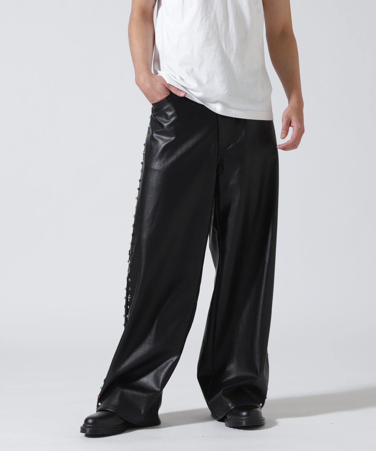 Bloomyard/ブルームヤード/Fake LeatherSide Studs Pants