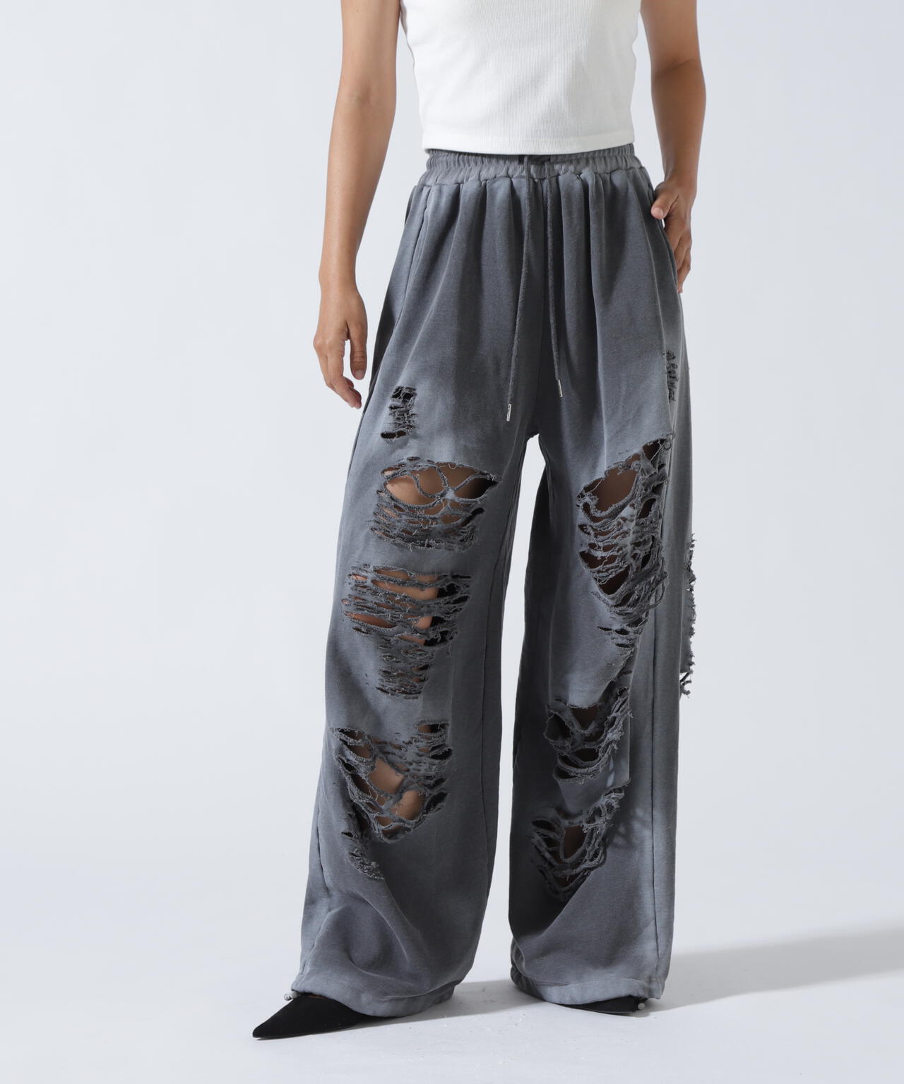 MITSUKI/ミツキ/ハイダメージスウェットパンツ