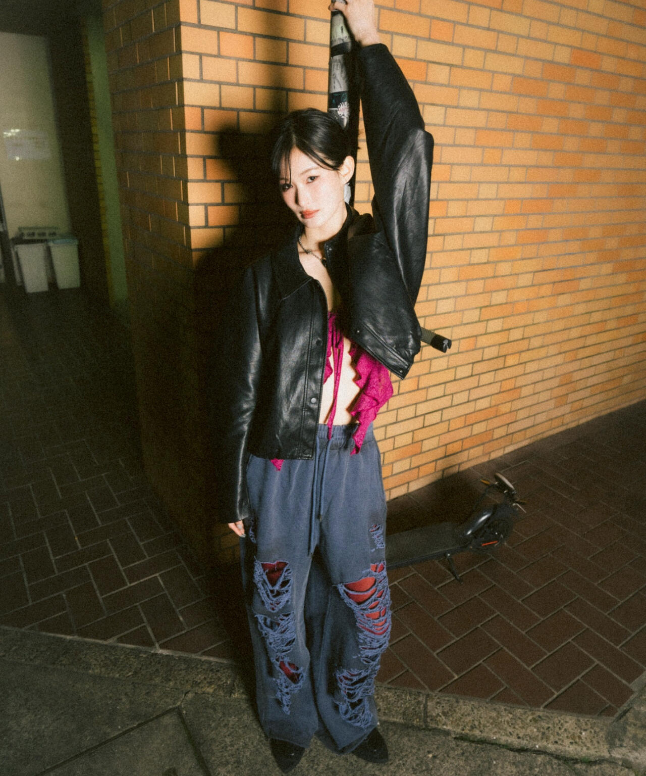 MITSUKI/ミツキ/ハイダメージスウェットパンツ