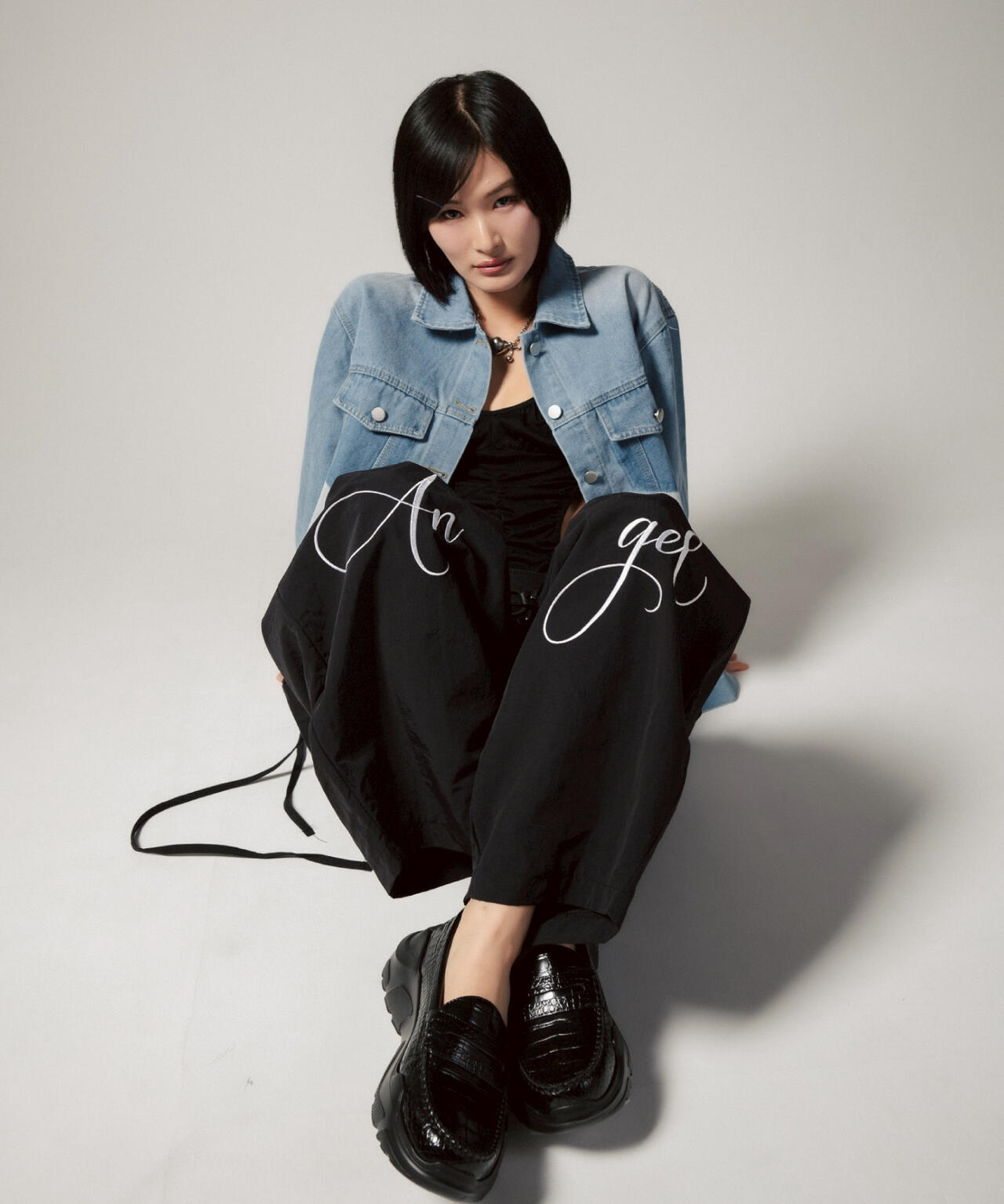 MITSUKI/ミツキ/ウエスト紐付きナイロンパンツ