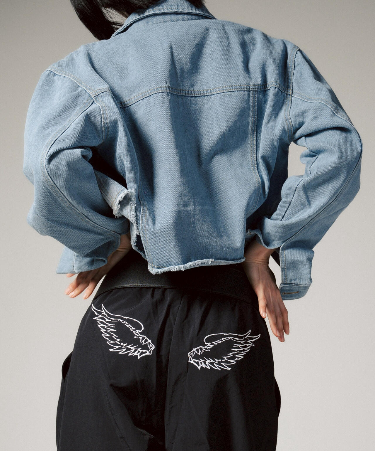 MITSUKI/ミツキ/ウエスト紐付きナイロンパンツ