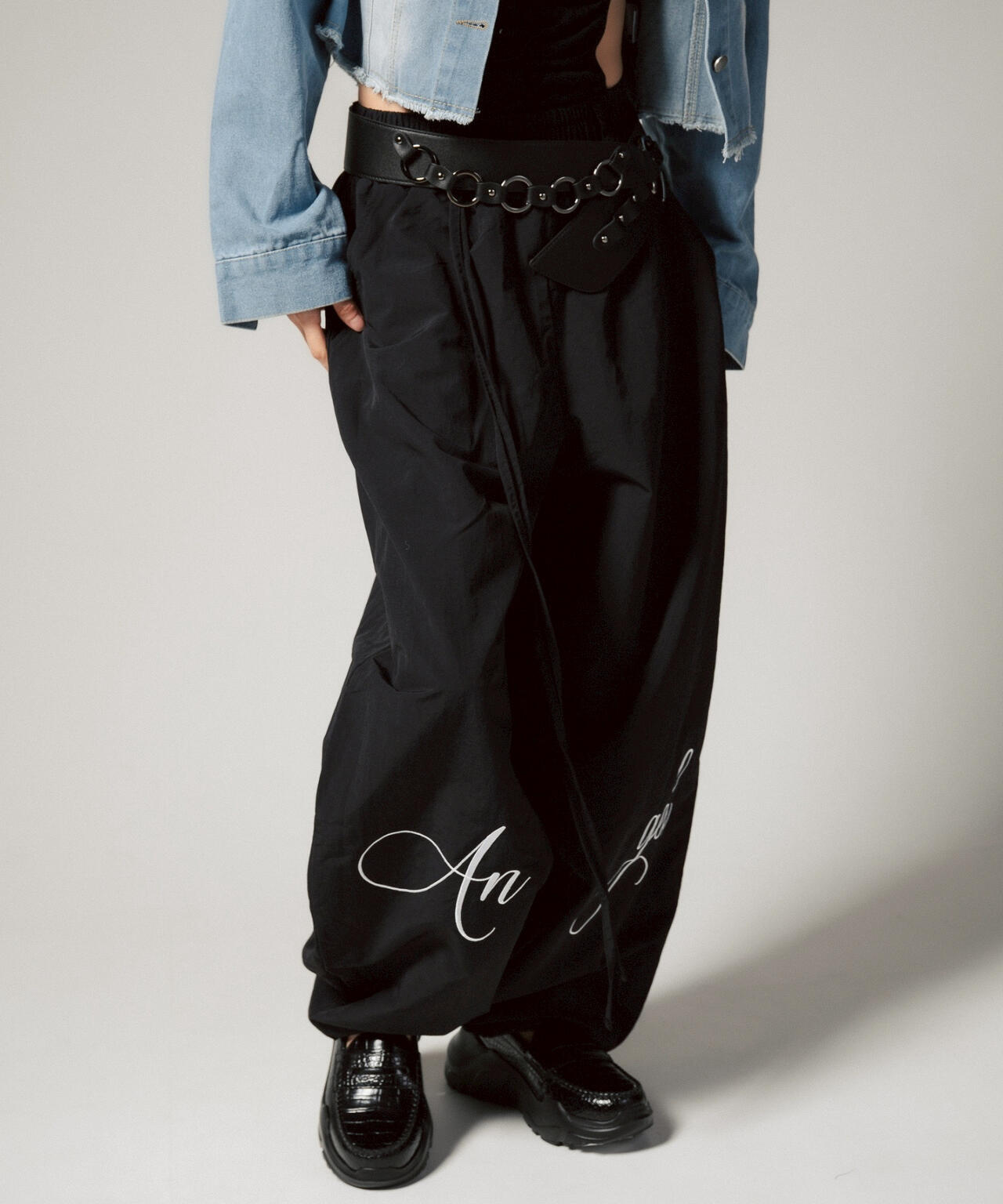 MITSUKI/ミツキ/ウエスト紐付きナイロンパンツ