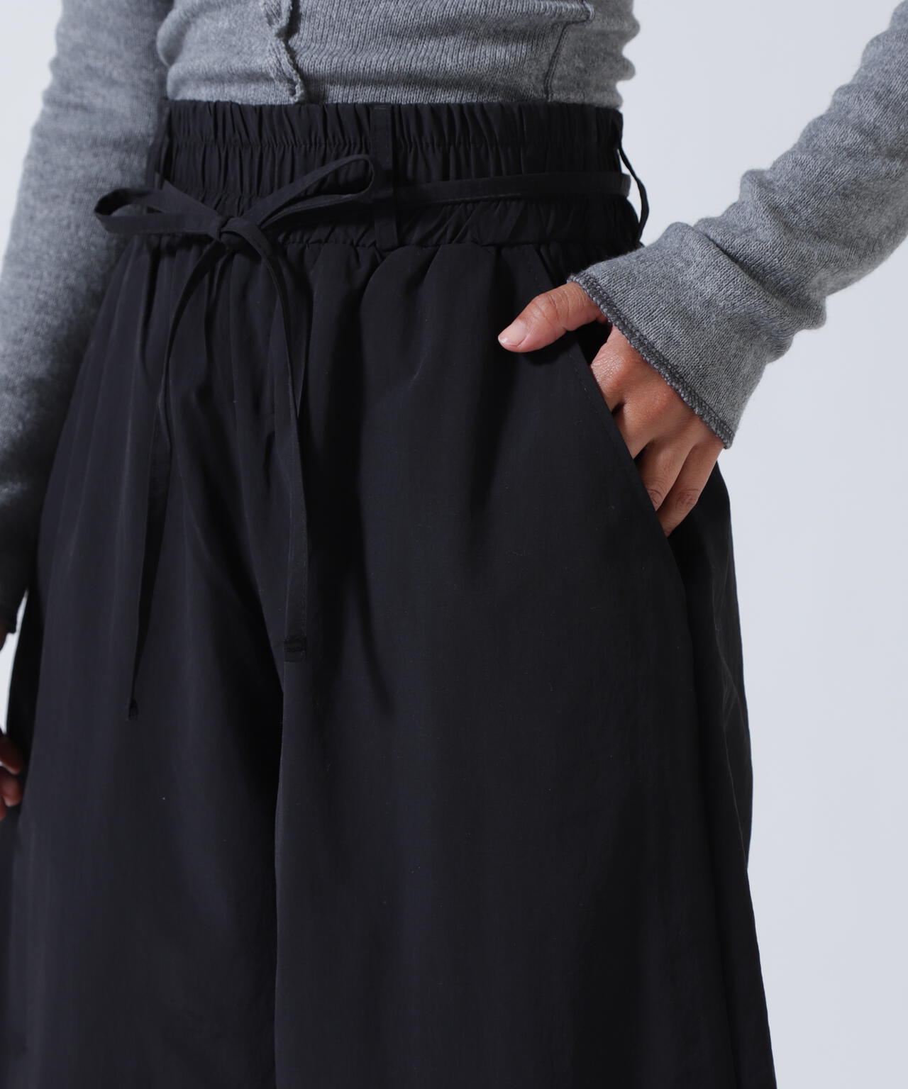 MITSUKI/ミツキ/ウエスト紐付きナイロンパンツ