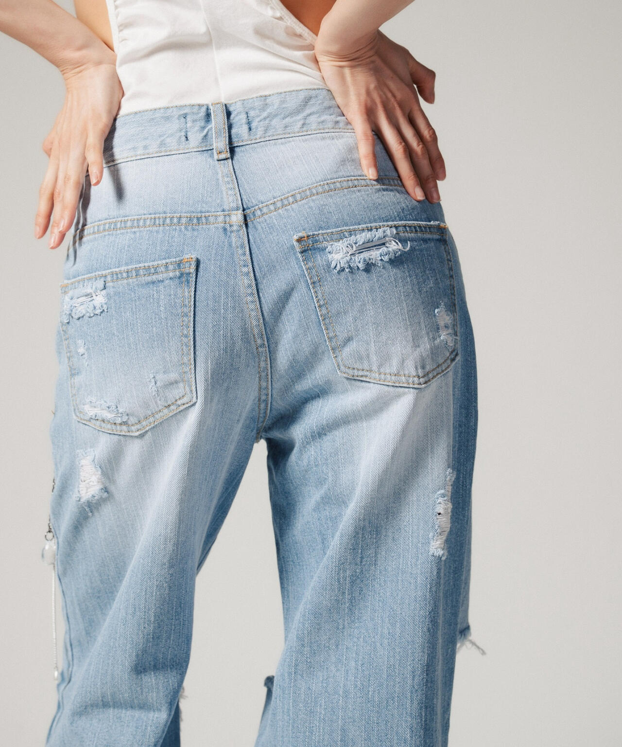 MITSUKI/ミツキ/クラッシュワイドデニムパンツ