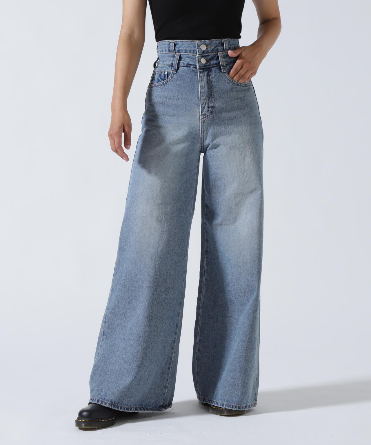 MITSUKI/ミツキ/Wウエストデニムパンツ