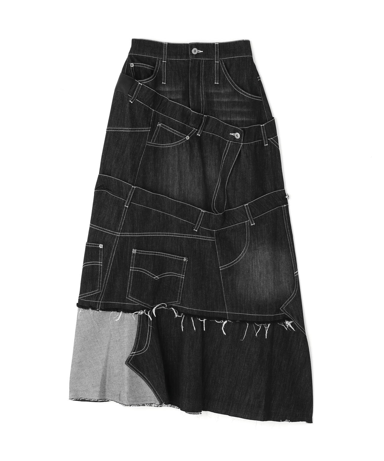 AULA AILA/アウラアイラ/別注デニムリメイクスカート
