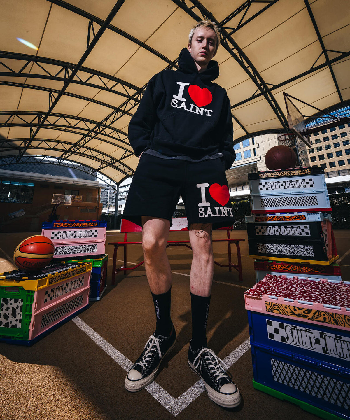 SAINT MICHAEL/セントマイケル/ SWEAT SHORTS / I LOVE SAINT/BLACK