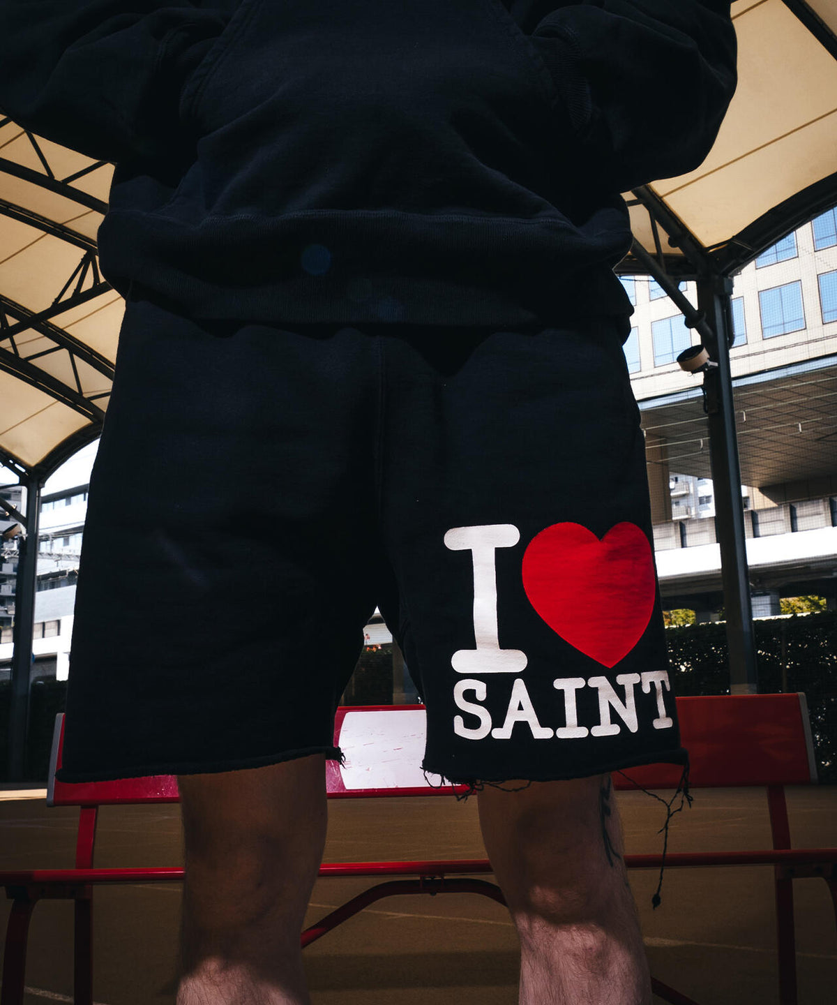 SAINT MICHAEL/セントマイケル/ SWEAT SHORTS / I LOVE SAINT/BLACK