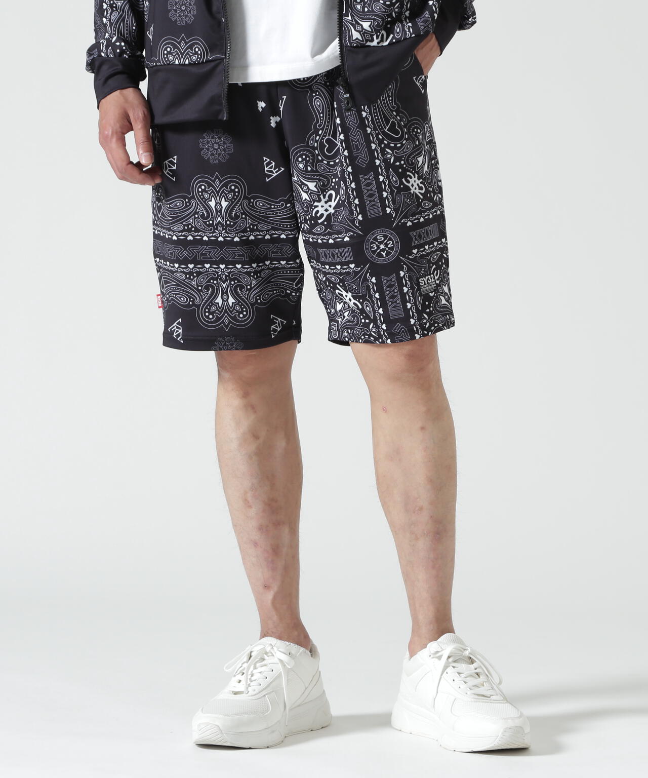 SY32 by SWEET YEARS/RASH GUARD GRAPHIC SHORT PT
