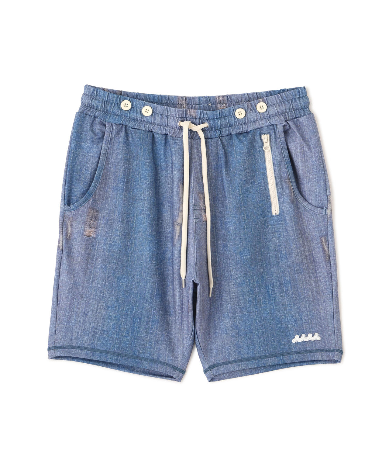 muta MARINE/ムータ マリン/別注DENIMプリントラッシュショーツ
