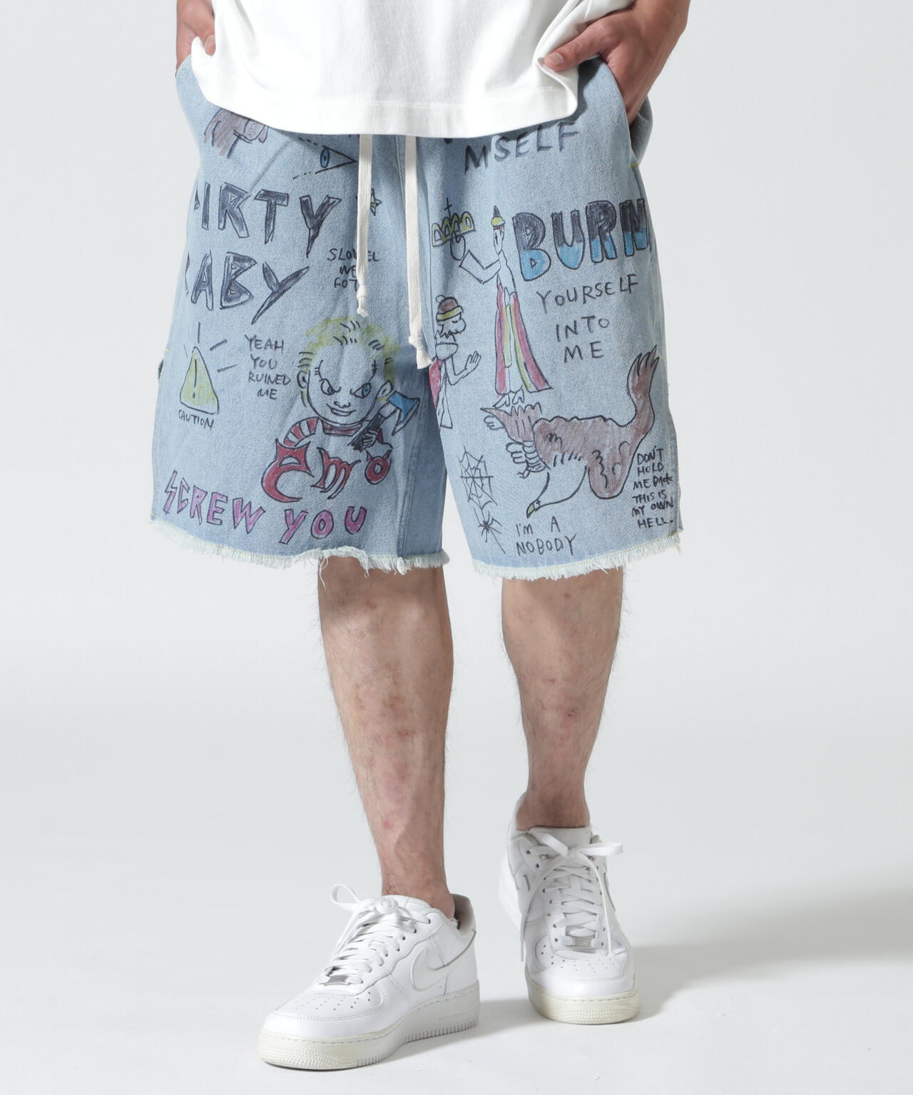 guernika/ゲルニカ/All painted denim short pants