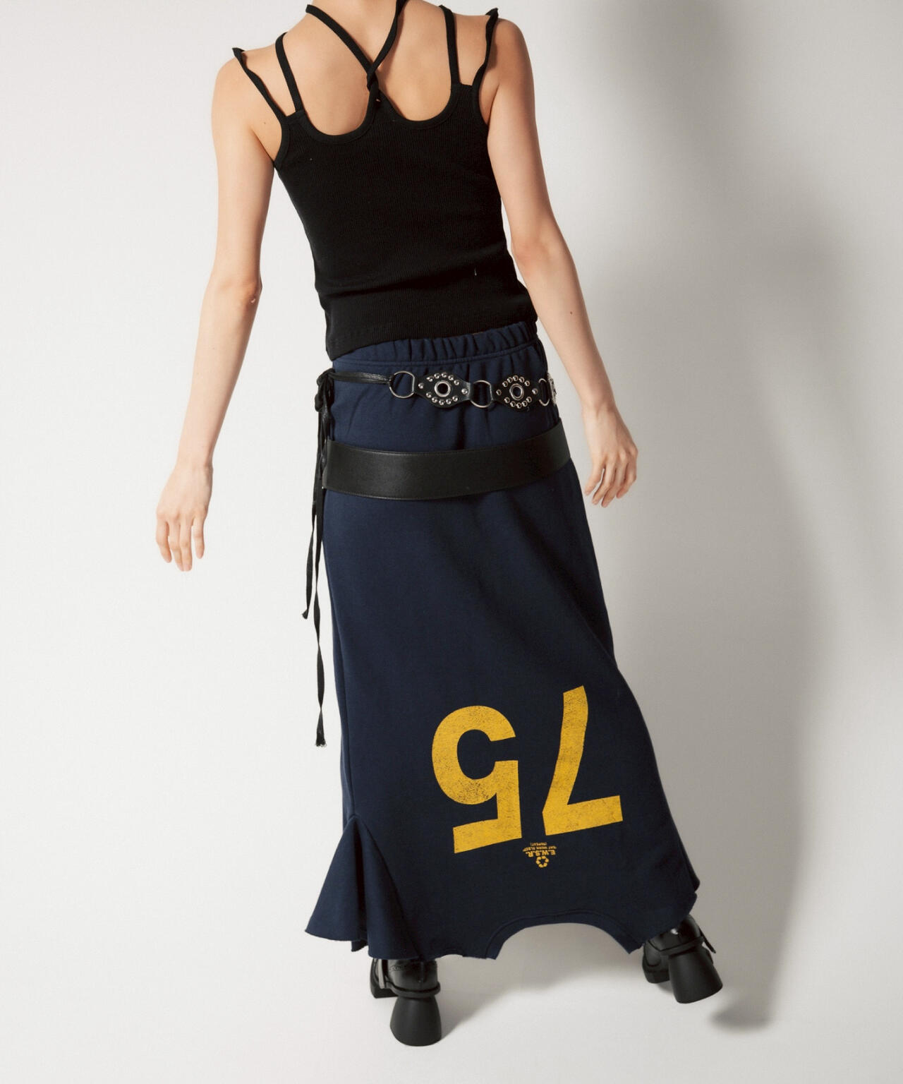 MITSUKI/ミツキ/ロゴ入りリメイク風スカート