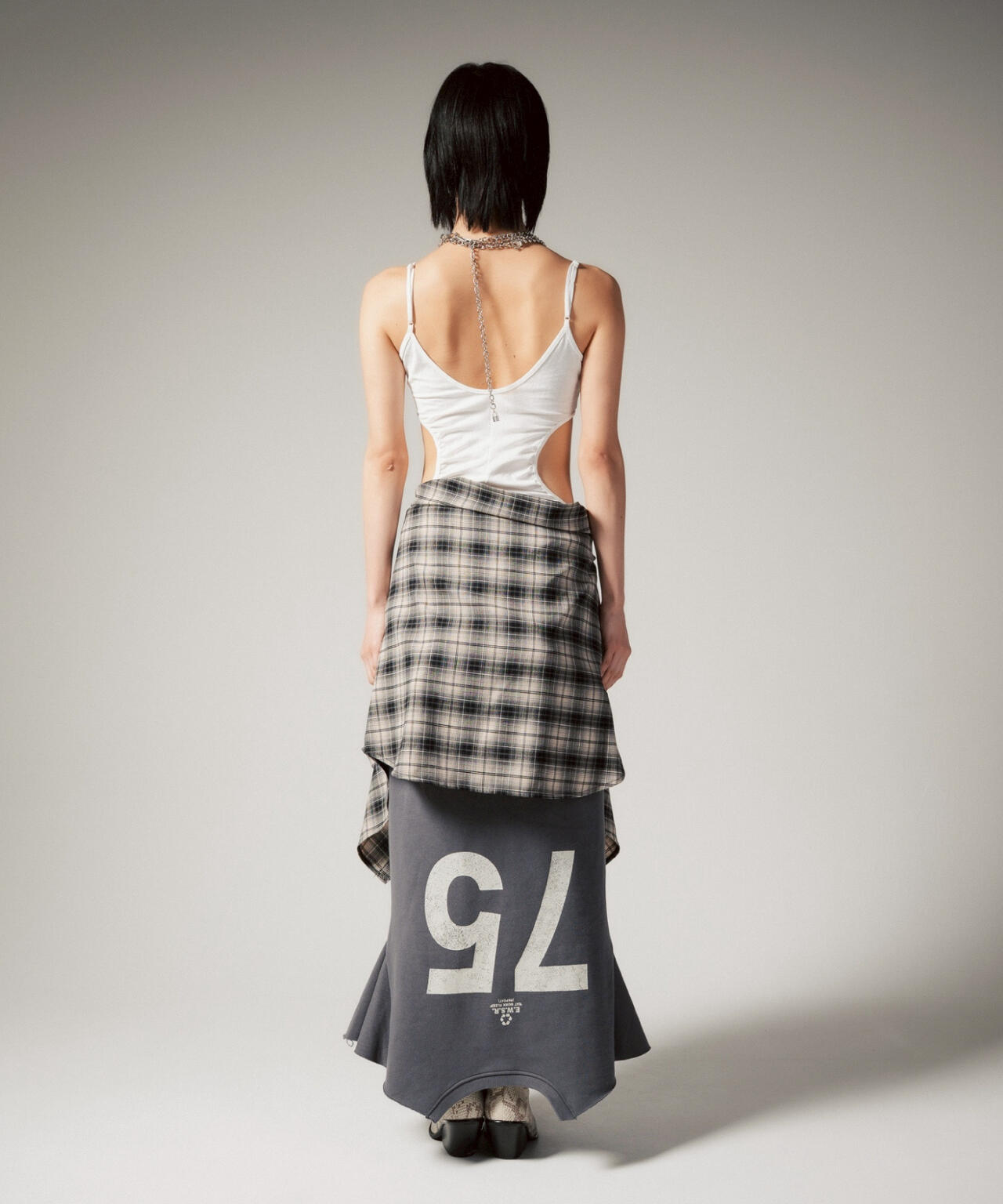 MITSUKI/ミツキ/ロゴ入りリメイク風スカート