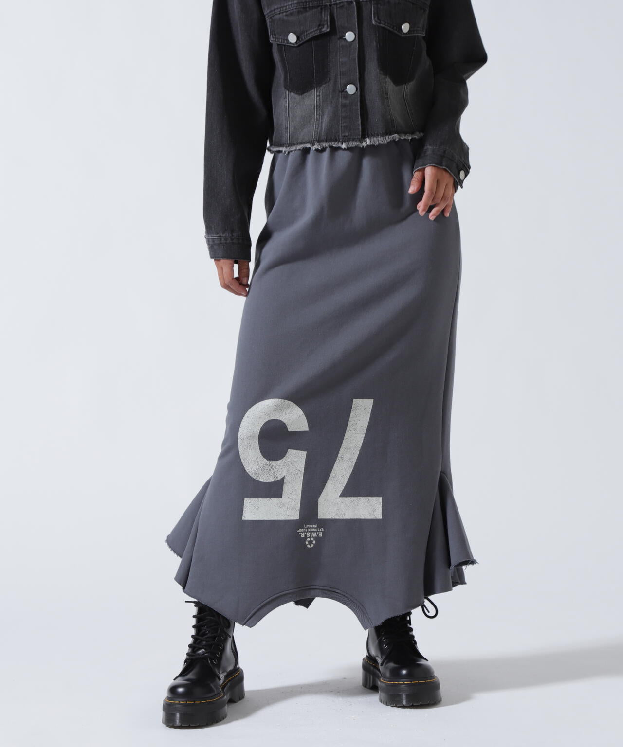 MITSUKI/ミツキ/ロゴ入りリメイク風スカート